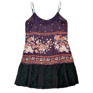 💜 Free People Mini Beaded Lace Dress 4 XS S Embellished Short